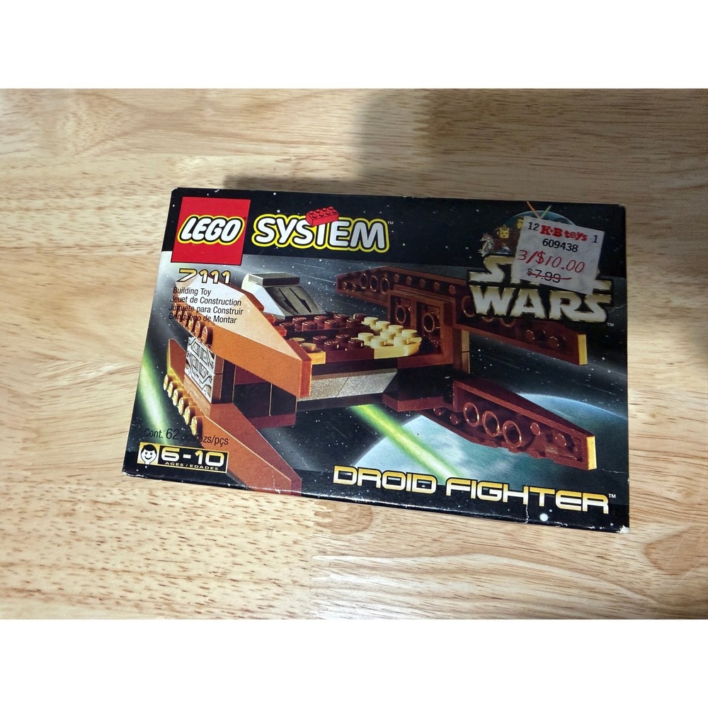 LEGO Star Wars 7111 Droid Fighter System 1999 Sealed Vintage KB Toys Sticker